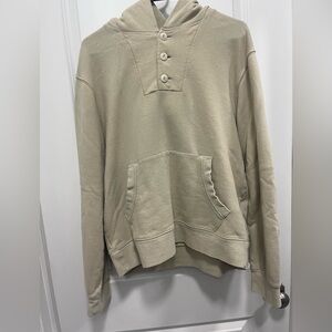 MADEWeLL Hooded Sweatshirt With Buttons Light Tan Men’s Medium, Women’s Large